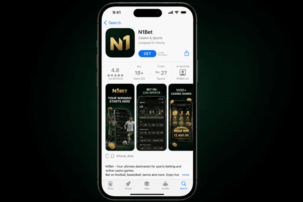 N1Bet application page layout in the official Apple App Store - n1bett-de.com
