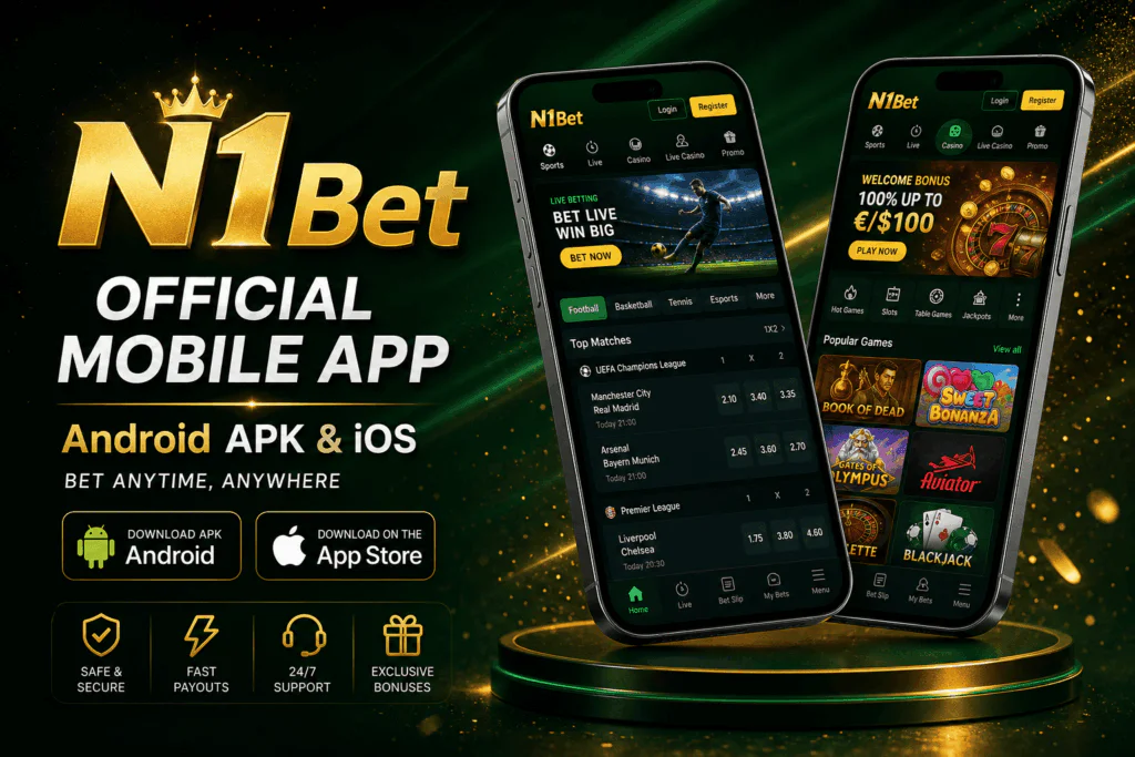 N1Bet application install banner at N1Bet Casino Mobile App page - n1bett-de.com
